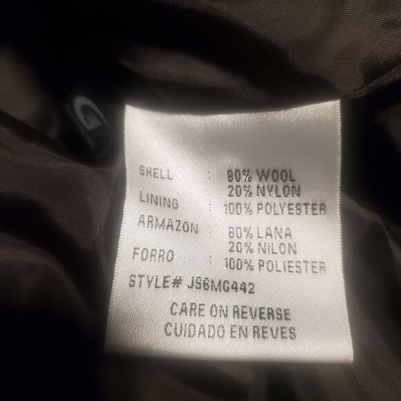 Jones New York Sport Size 6 Brown Speckled Tweed Wool Blend Pea Coat - Picture 8 of 12